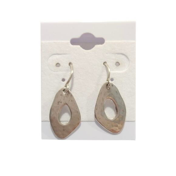 Israel 925 Sterling Silver Brutalist Dangle Drop Earrings Hook Signed Lot - Picture 2 of 9